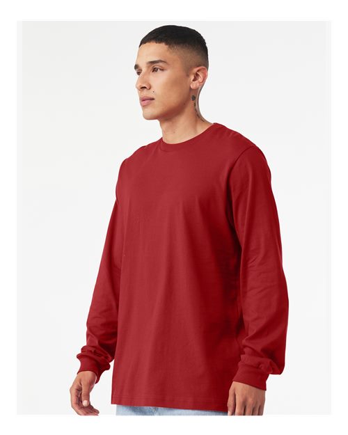 BELLA + CANVAS 3501 Canvas Red — on model side