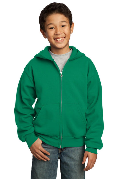 Youth Core Fleece Full-Zip Hoodie - Kelly