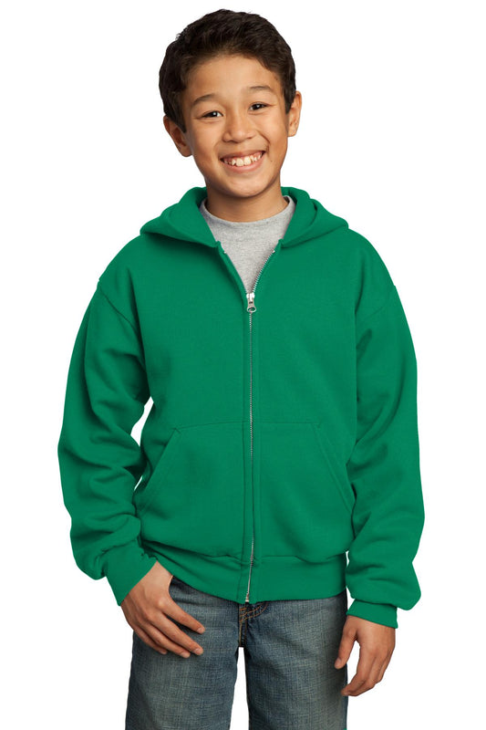 Youth Core Fleece Full-Zip Hoodie - Kelly