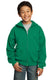 Port & Company PC90YZH - Youth Core Fleece Full-Zip Hoodie - Kelly