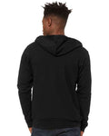 BELLA + CANVAS 3739 Black Heather — on model back