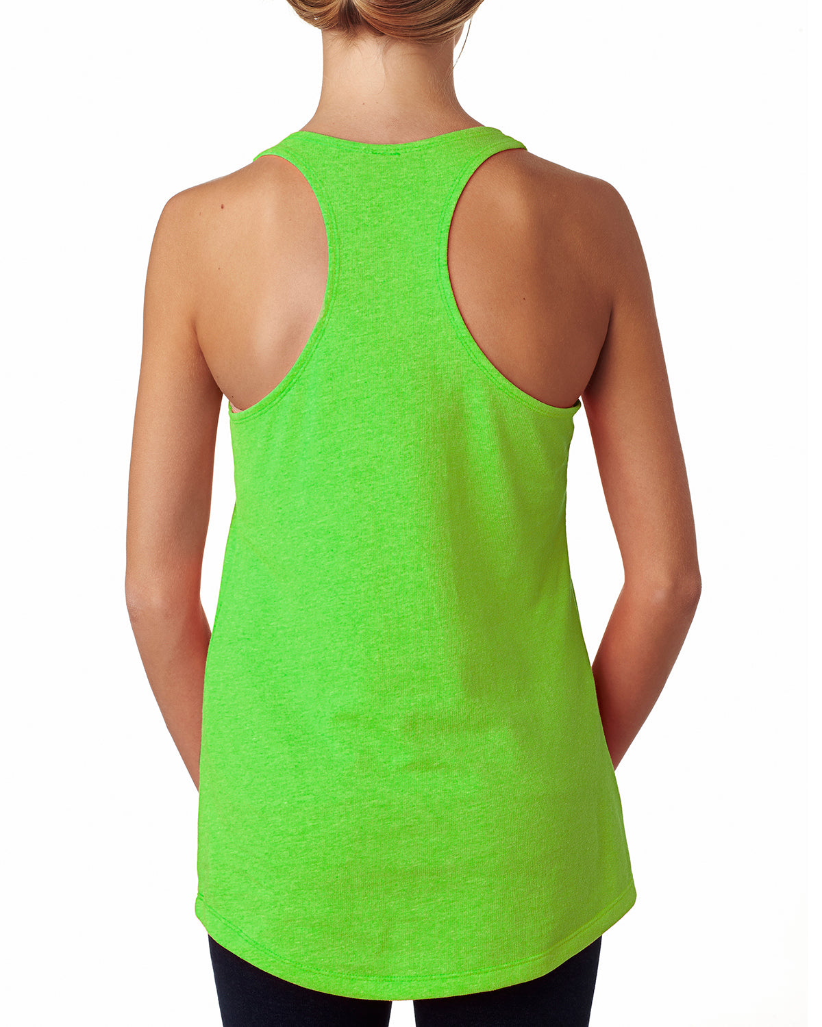 Women's French Terry Racerback Tank - Neon Heather Green