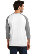 Unisex Perfect Tri 3/4-Sleeve Raglan - Gray Fr / White