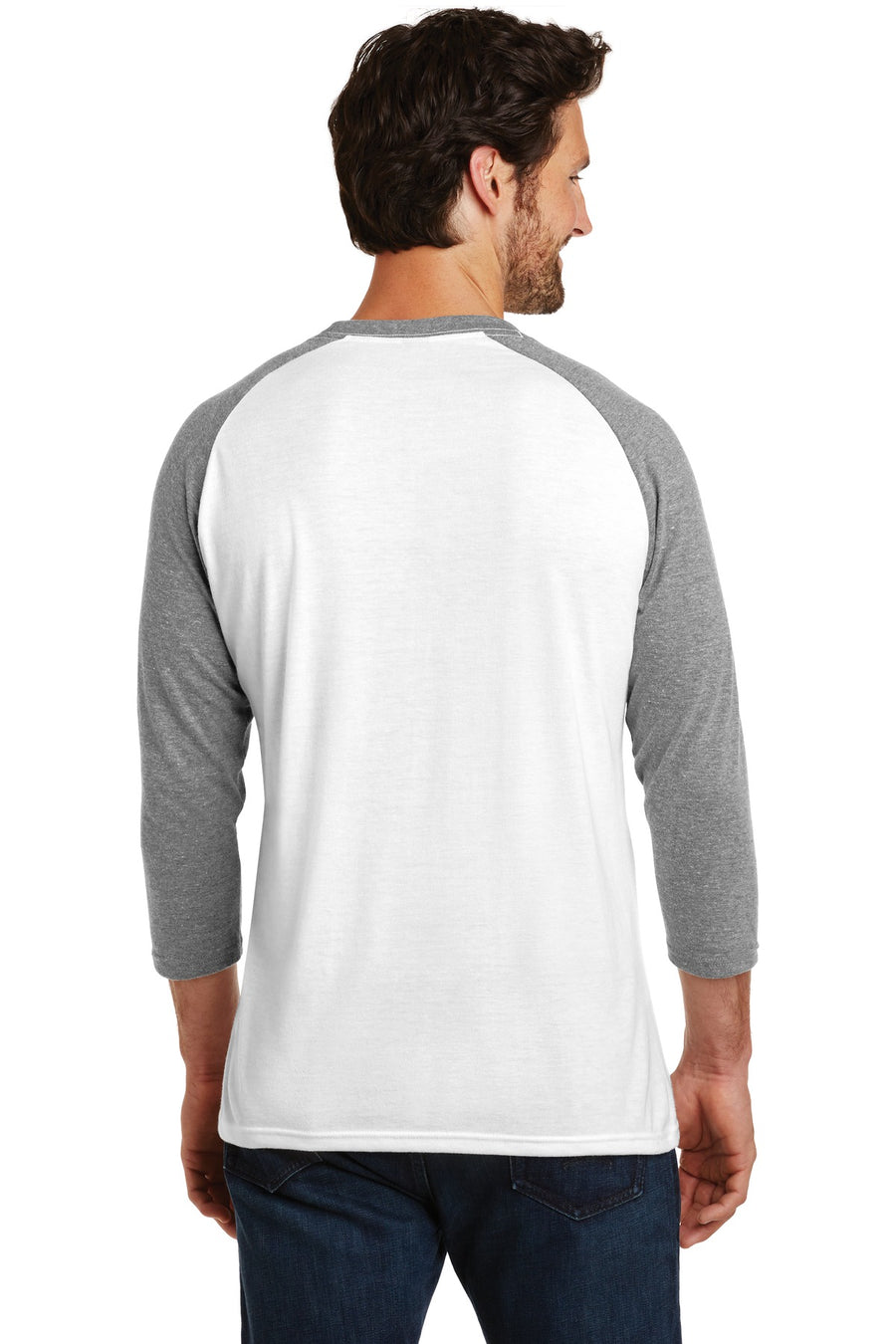Unisex Perfect Tri 3/4-Sleeve Raglan - Gray Fr / White