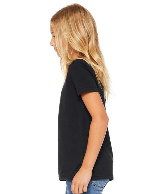 BELLA + CANVAS 3001Y Vintage Black — on model side