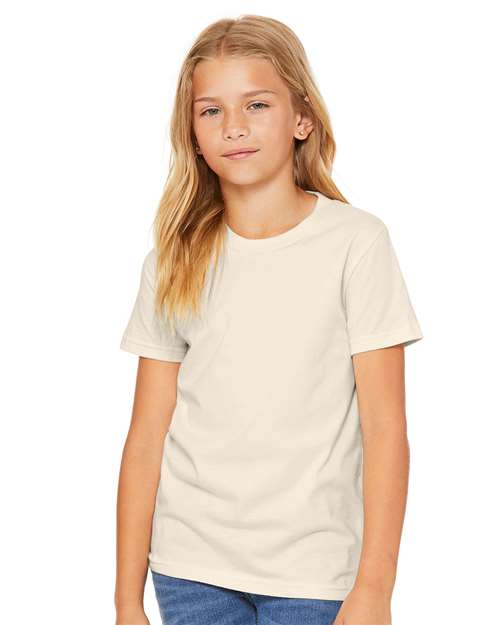 BELLA + CANVAS 3001Y Natural — on model front