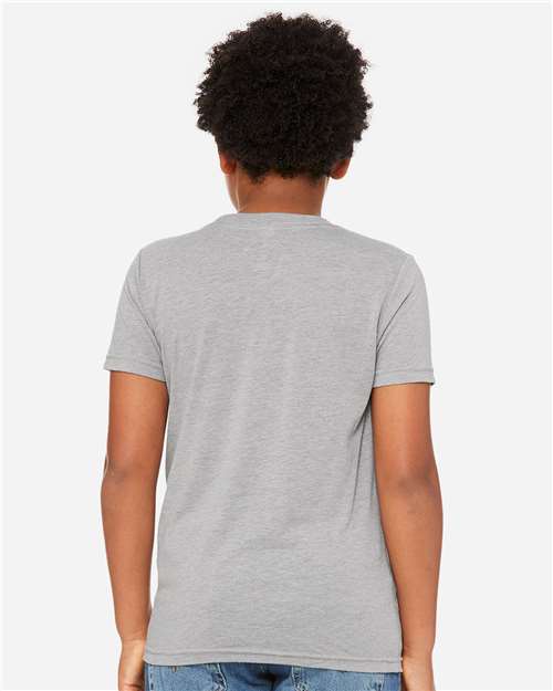 BELLA + CANVAS 3413Y Athletic Grey Triblend — on model back
