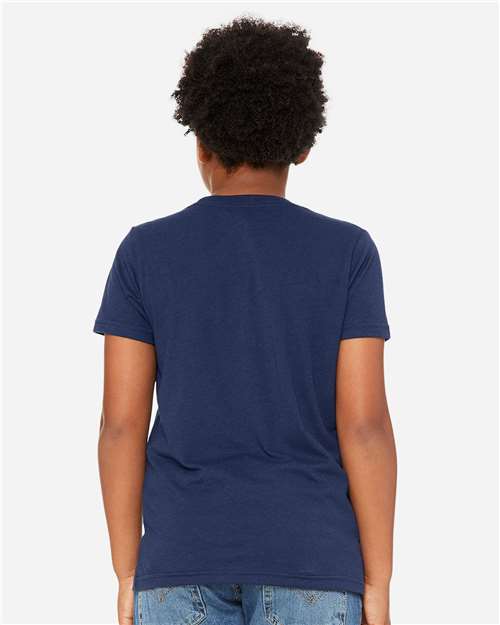 BELLA + CANVAS 3413Y Solid Navy Triblend — on model back