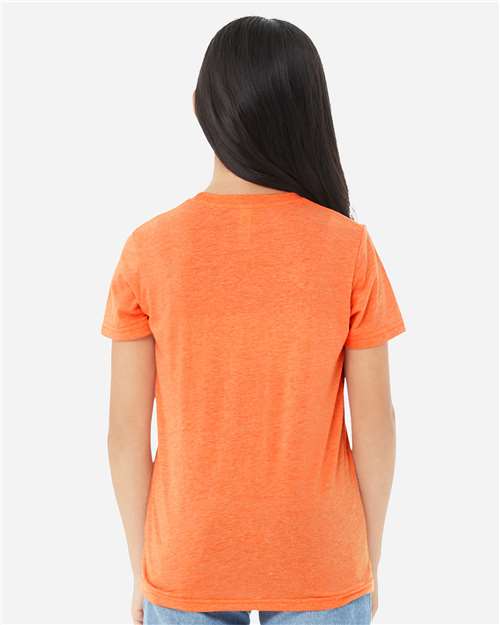 BELLA + CANVAS 3413Y Orange Triblend — on model back