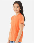BELLA + CANVAS 3413Y Orange Triblend — on model side