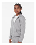 BELLA + CANVAS 3739Y Athletic Heather — on model side
