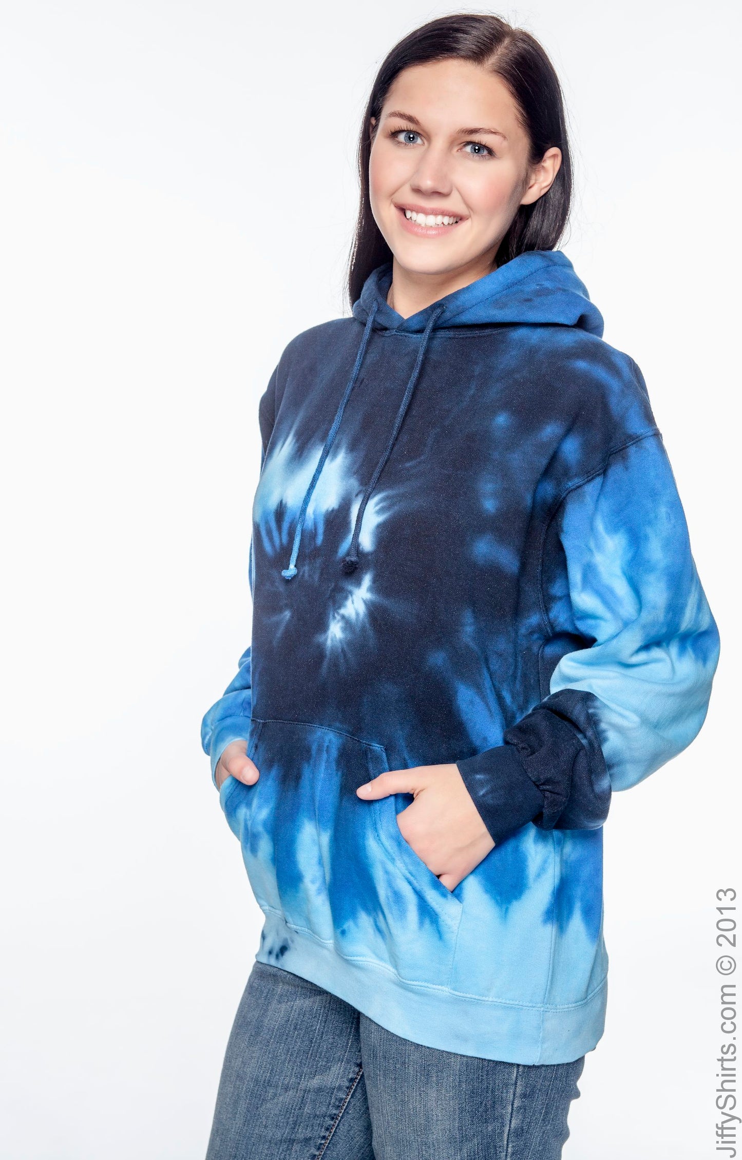 Unisex Tie-Dyed Pullover Hoodie - Blue Ocean