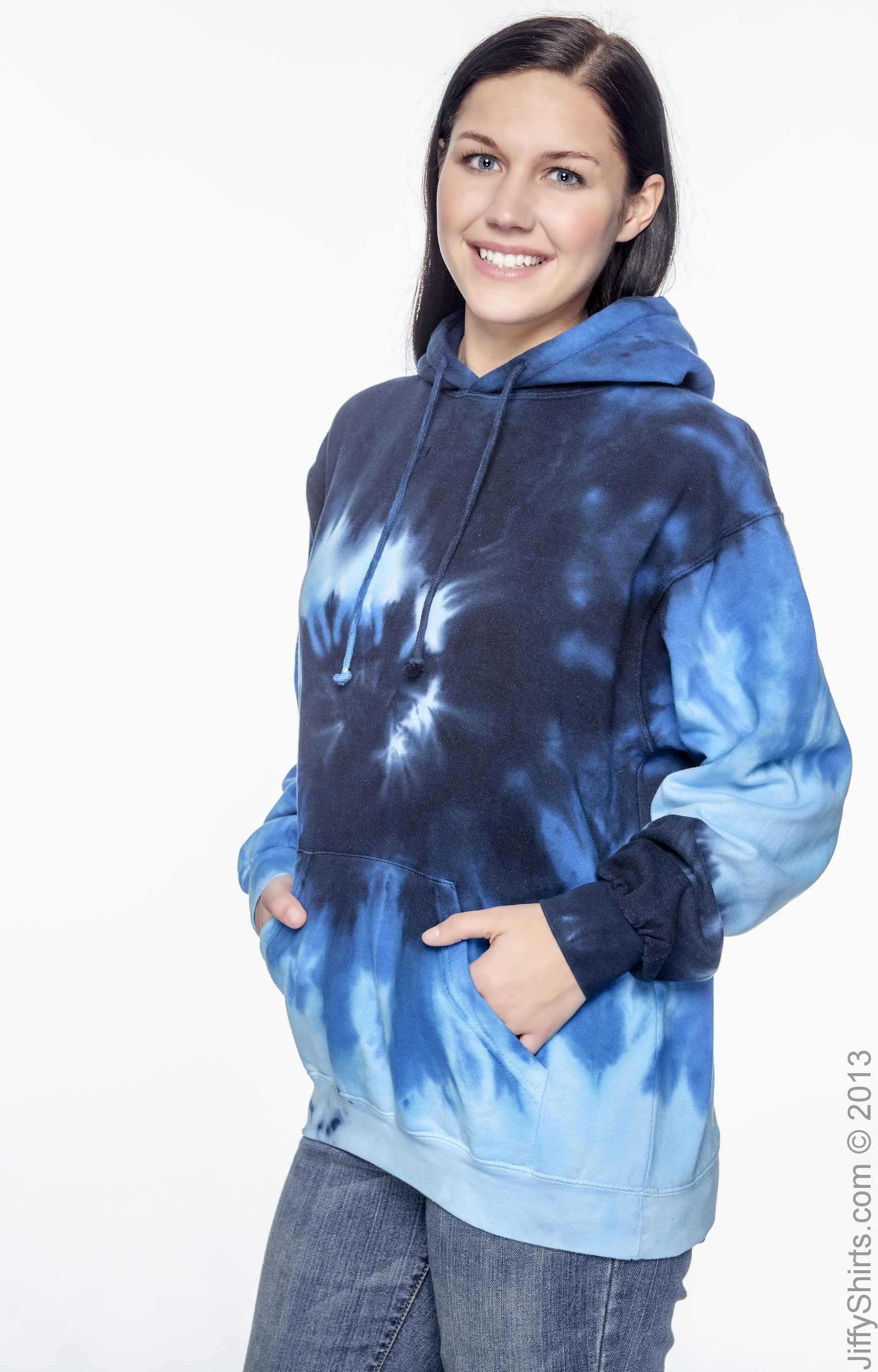 Unisex Tie-Dyed Pullover Hoodie - Blue Ocean