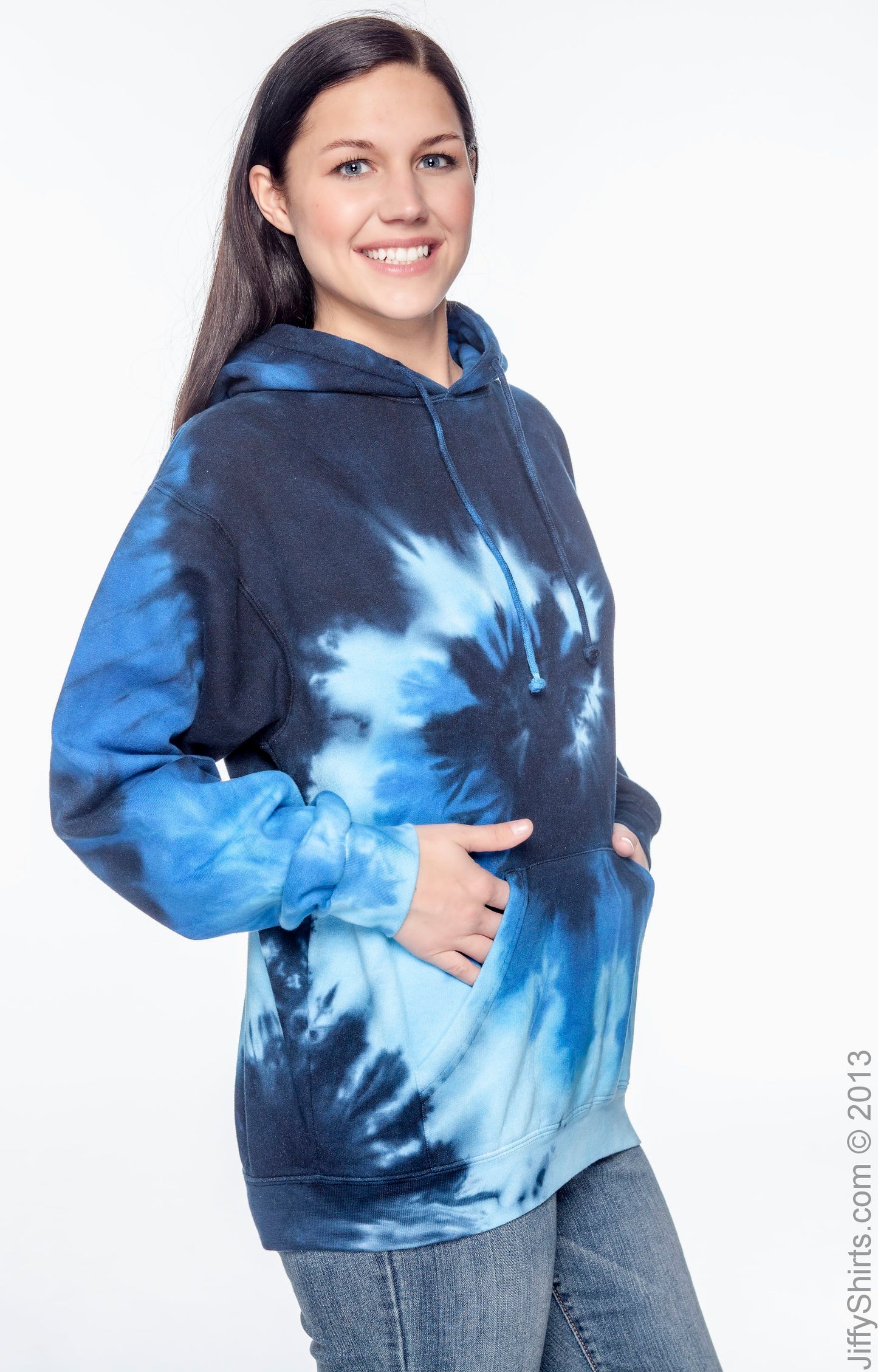 Unisex Tie-Dyed Pullover Hoodie - Blue Ocean