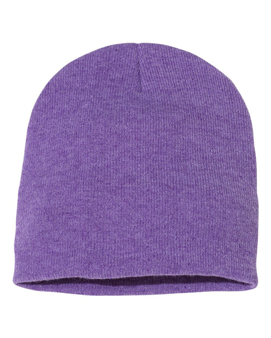 8" Knit Beanie - Heather Purple