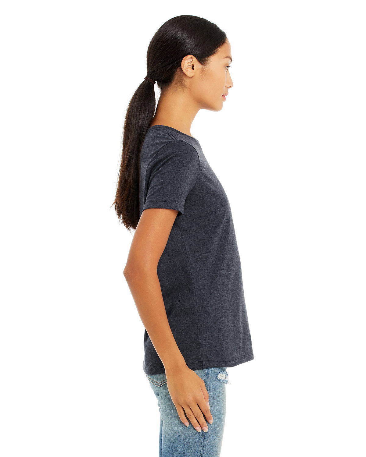Women's Heathered Relaxed Jersey Short-Sleeve T-Shirt - Heather Navy