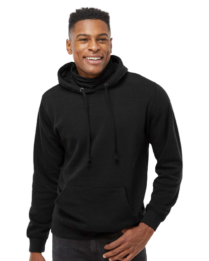 Unisex Gaiter Fleece Hoodie - Black