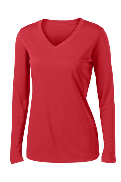 Women's Long Sleeve PosiCharge Competitor V-Neck Tee - True Red