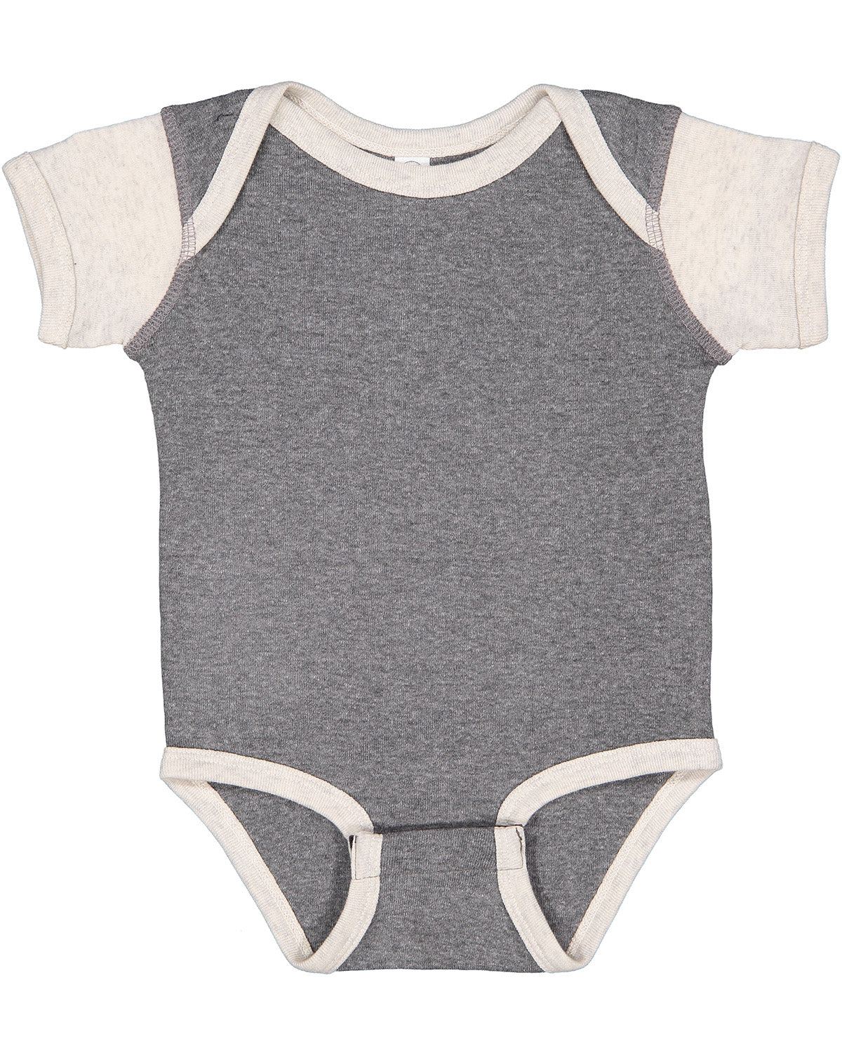 Infant Baby Rib Bodysuit - Granite Heather / Natural Heather