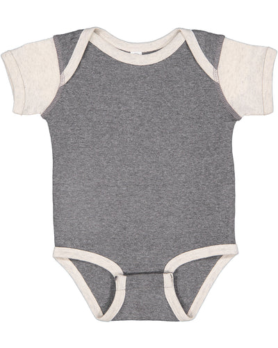 Infant Baby Rib Bodysuit - Granite Heather / Natural Heather