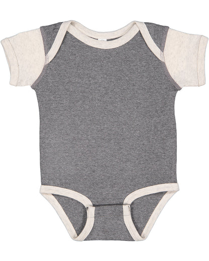 Infant Baby Rib Bodysuit - Granite Heather / Natural Heather