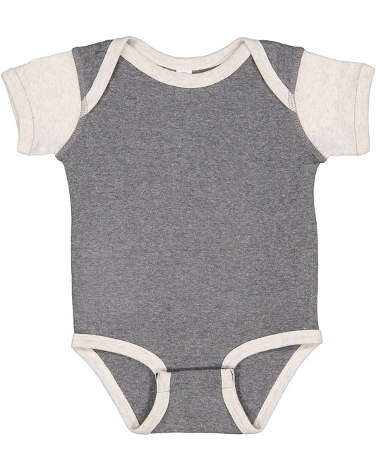 Infant Baby Rib Bodysuit - Granite Heather / Natural Heather