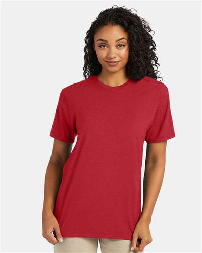 Hanes 4980 Heather Red — on model front