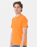 Hanes 5170 Safety Orange — on model side