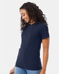 Hanes 5180 Heather Navy — on model side
