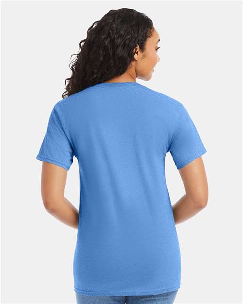 Hanes 5280 Carolina Blue — on model back