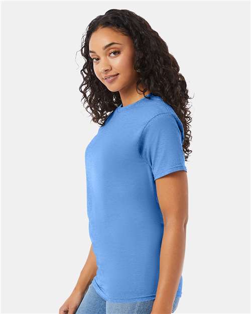 Hanes 5280 Carolina Blue — on model side
