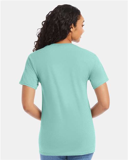 Hanes 5280 Clean Mint — on model back