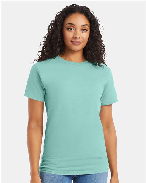 Hanes 5280 Clean Mint — on model front