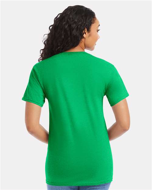 Hanes 5280 Kelly Green — on model back