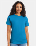 Hanes 5280 Teal — on model front