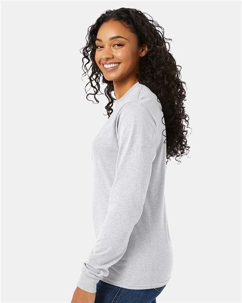 Hanes 5286 Ash — on model side