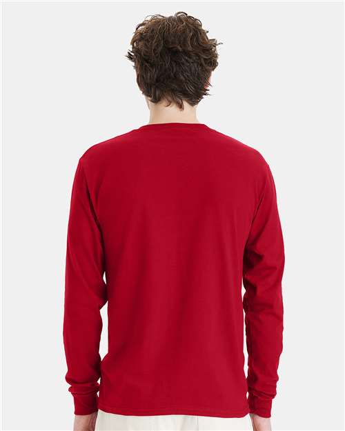Hanes 5286 Deep Red — on model back