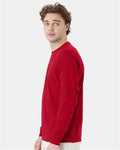 Hanes 5286 Deep Red — on model side
