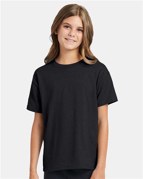 Hanes 5370 Charcoal Heather — on model front