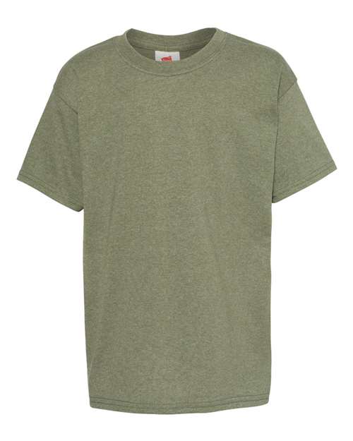 Hanes 5370 Heather Green — front