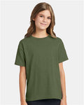 Hanes 5370 Heather Green — on model front