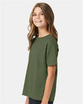 Hanes 5370 Heather Green — on model side