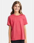 Hanes 5370 Heather Red — on model front