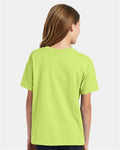 Hanes 5370 Safety Green — on model back