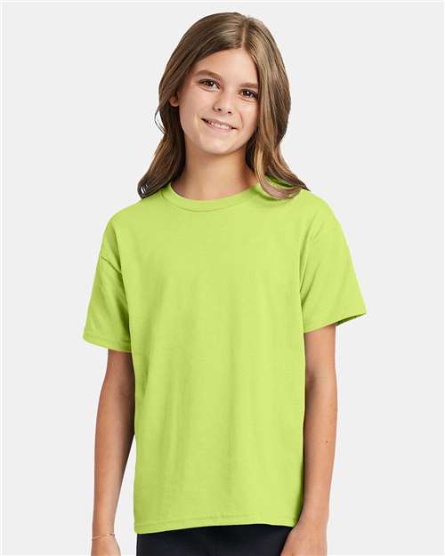 Hanes 5370 Safety Green — on model front