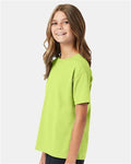 Hanes 5370 Safety Green — on model side