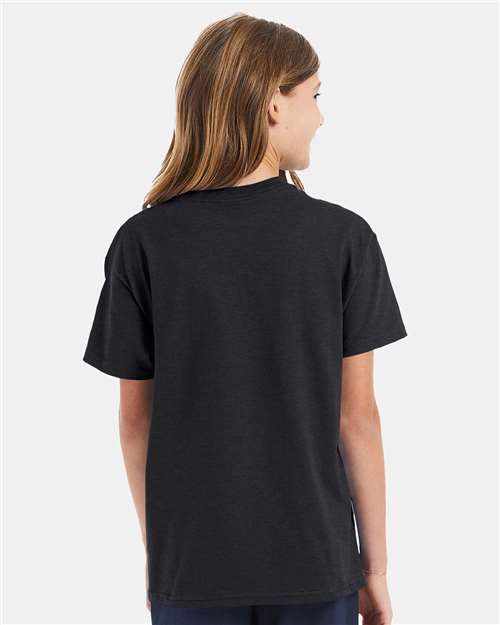 Hanes 5450 Charcoal Heather — on model back