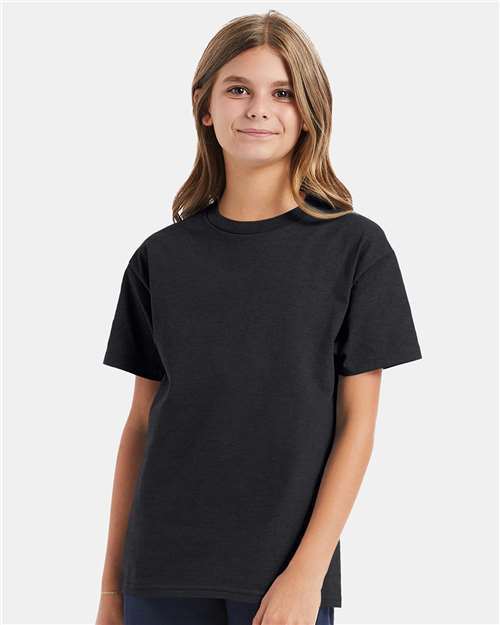 Hanes 5450 Charcoal Heather — on model front
