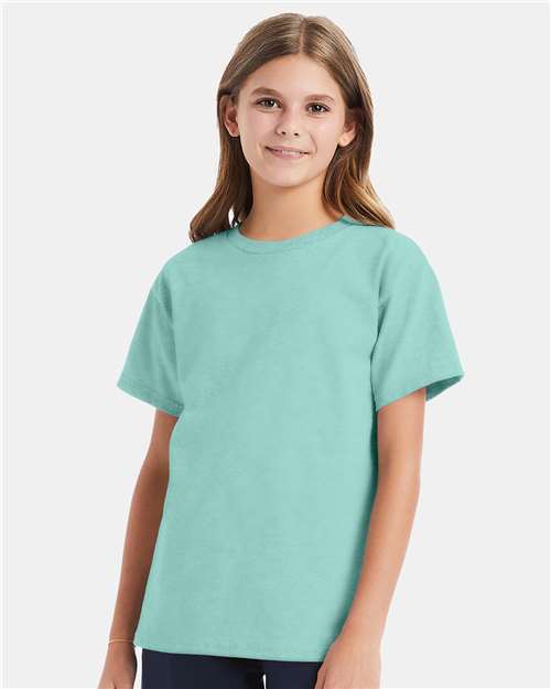 Hanes 5480 Clean Mint — on model front