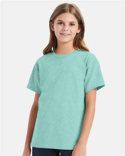 Hanes 5480 Clean Mint — on model front